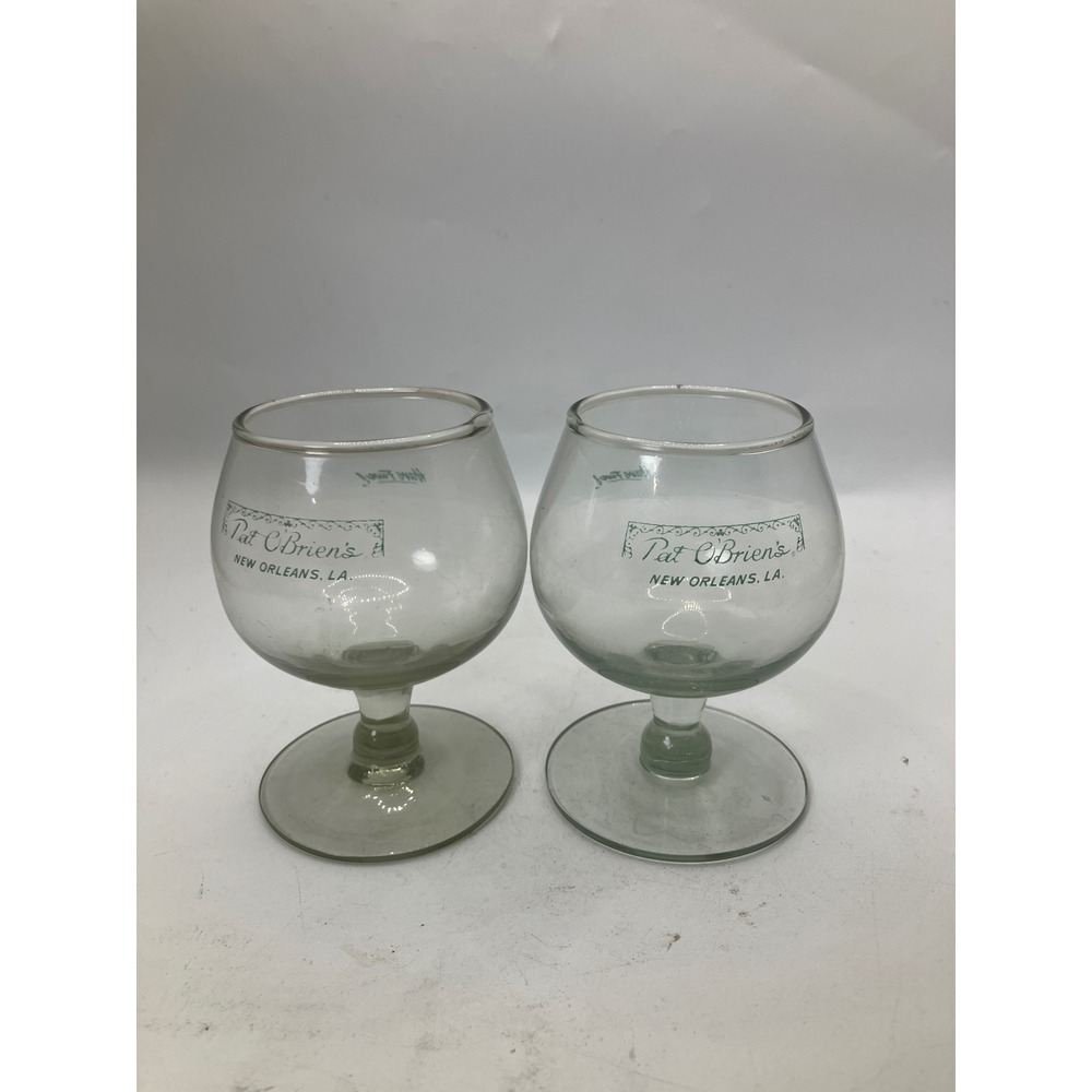 Pat O'Brien's New‎ Orleans LA Hurricane Glasses Set of 2 Souvenir Barware